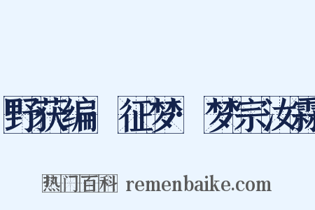 野获编·征梦·梦宗汝霖是什么意思的图片
